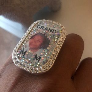 Custom designed photo tribute ring